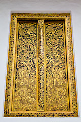 Image showing Traditional Thai style  painting on window in temple