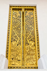 Image showing Traditional Thai style  painting on door in temple