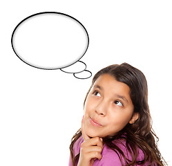 Image showing Hispanic Teen Aged Girl with Blank Thought Bubble