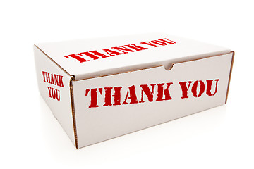 Image showing White Box with Thank You on Sides Isolated