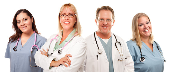 Image showing Set of Smiling Male and Female Doctors or Nurses