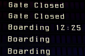 Image showing Airport information board.