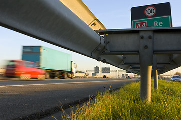 Image showing Motorway safety rail