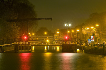 Image showing drawbridge at night
