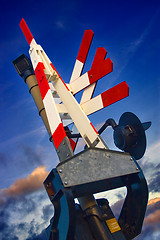 Image showing Barrier at a rail road crossing