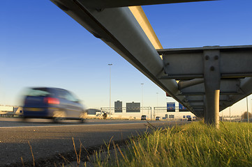 Image showing Motorway safety rail