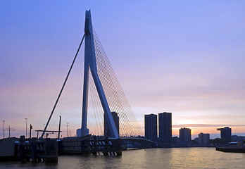 Image showing Erasmus Bridge at Dusk