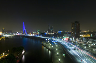 Image showing Erasmus Bridge at night