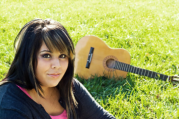 Image showing Girl and Guitar