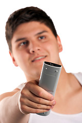 Image showing Teen with Remote Control