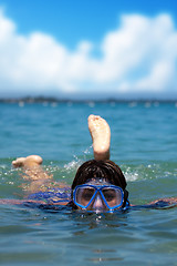 Image showing Woman Snorkeling