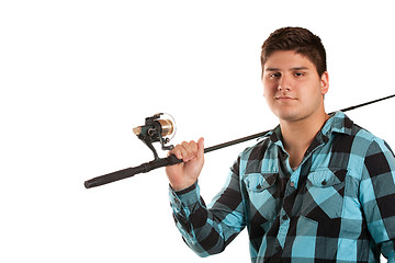 Image showing Teenager With a Fishing Pole