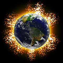 Image showing Exploding Earth