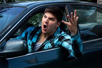 Image showing Man Expressing Road Rage