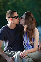 Image showing Young Couple Kissing