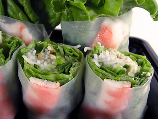 Image showing Vegetables rolls-close-up