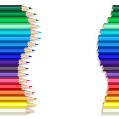 Image showing Color pencils wave