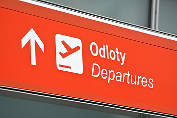 Image showing Airport departure sign.