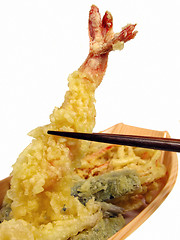 Image showing Tempura in chopsticks