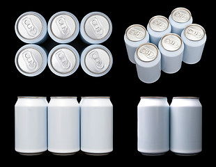 Image showing Projections of a six pack blank beverage cans