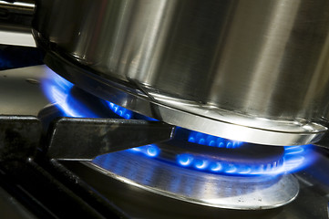 Image showing Pan on burner