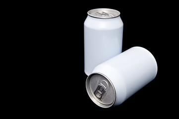 Image showing Two white beverage cans