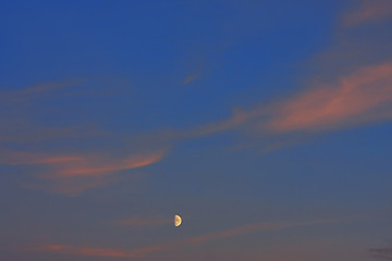 Image showing Background of colourful sky with moon.