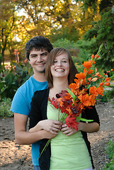 Image showing Young Couple In The Fall
