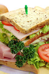 Image showing Ham And Salad Sandwich