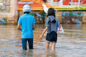 Image showing Monsoon flooding in Nakhon Ratchasima, Thailand