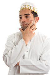 Image showing Ethnic man thinking