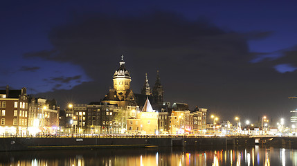 Image showing Amsterdam by night