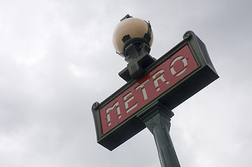 Image showing Paris Metro Sign