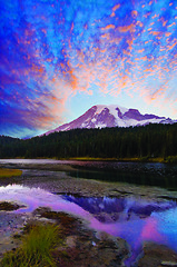 Image showing Mount Rainier and Reflection Lake