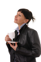 Image showing woman with cup