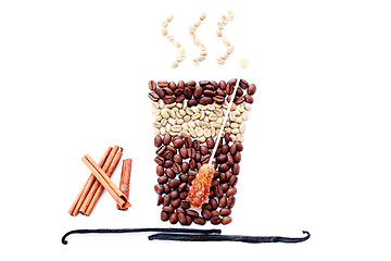 Image showing cup of coffee with spices