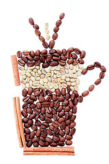 Image showing cup of coffee with spices