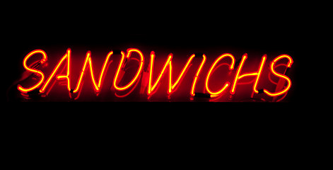 Image showing Sandwichs neon sign