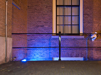 Image showing blue lit entrance