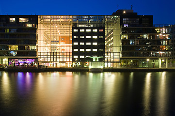 Image showing Illuminated office exterior