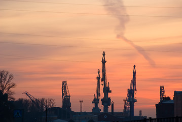 Image showing Shipbuilding cranes