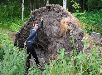 Image showing Young Woman On Nature.