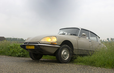 Image showing Classic Car on Vintage Road