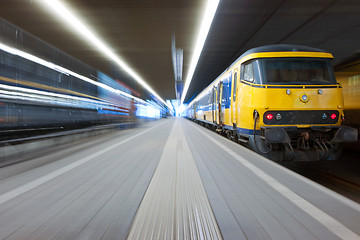 Image showing Catching a train