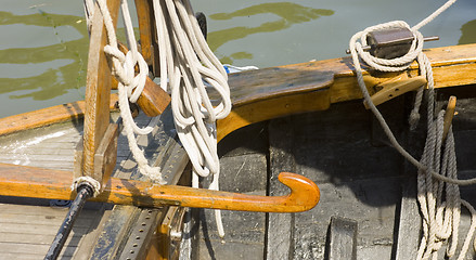 Image showing Details of an old Dutch sailing boat