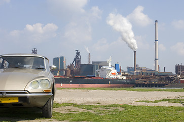 Image showing Citroen DS and Steel works