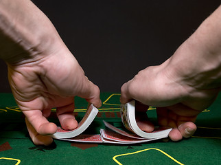 Image showing Shuffling cards