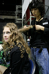 Image showing Model having her hair styled