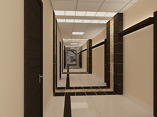 Image showing Empty hallway in modern building