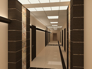 Image showing Empty hallway in modern building